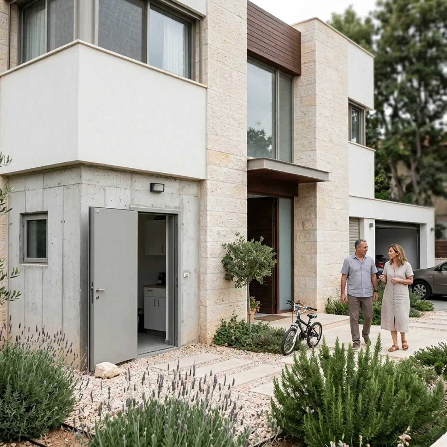 צילום חזית של וילה פרטית יוקרתית שבה שולב ממ